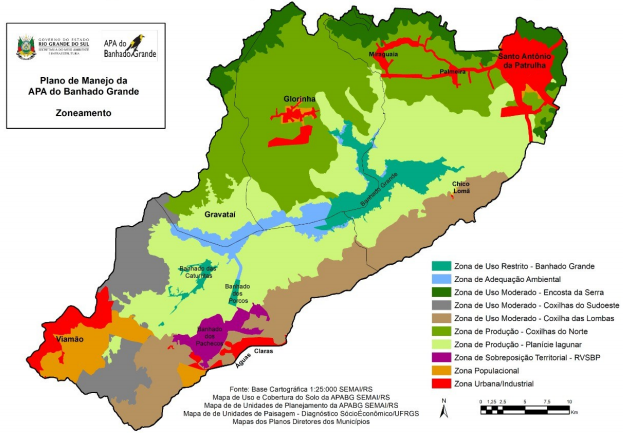 Mapa do zoneamento proposto pelos estudos do Plano de Manejo.
